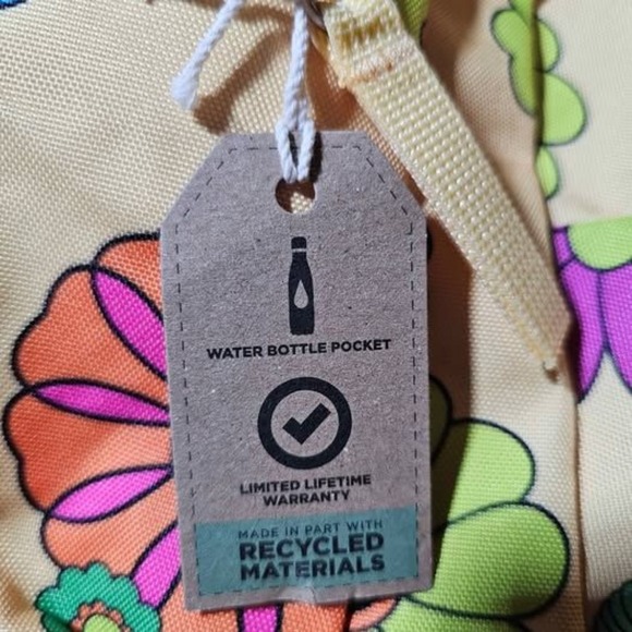 JanSport Cross Town Backpack with Water Bottle Pocket Power To The Flower - Picture 4 of 8